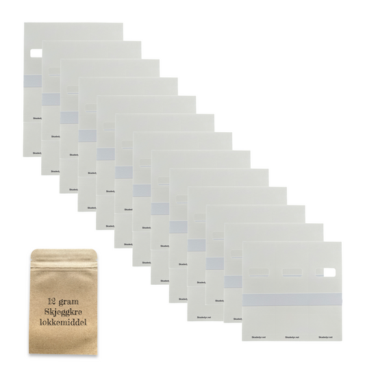 Eneboligpakke (100-200 m2) - 70 limfeller og 12 gram lokkemiddel