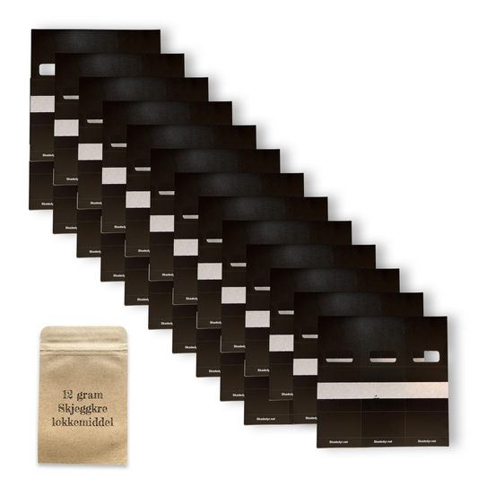 Eneboligpakke (100-200 m2) - 70 limfeller og 12 gram lokkemiddel