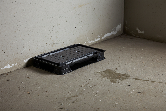 Insektfelle langs vegg på betong