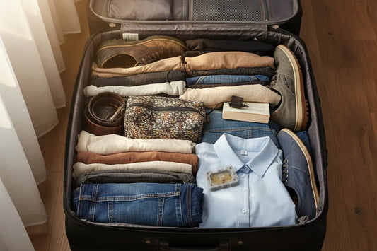 Liten felle i full koffert